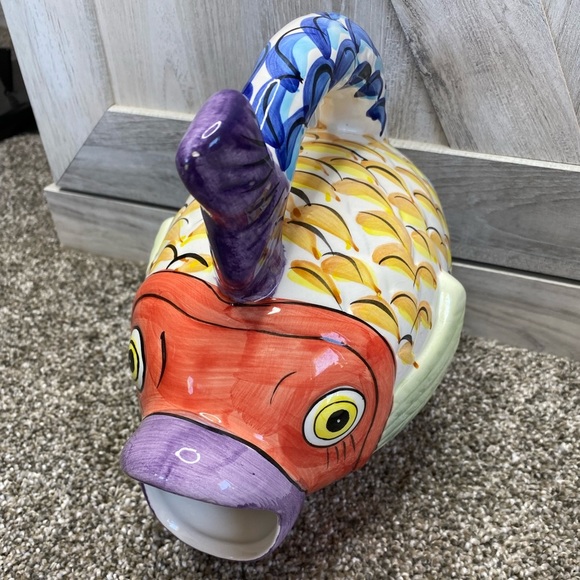 Vintage WCL China Ceramic Koi Fish Pitcher 1970-1979 - Picture 12 of 13